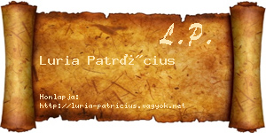 Luria Patrícius névjegykártya